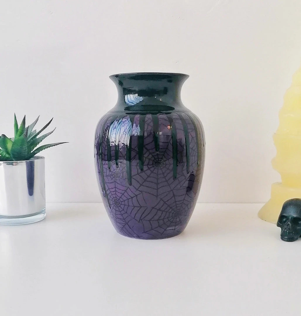 New Arrivals Weird & Wonderful Ceramics Purple Web Curved Vase 6 New Arrivals Weird & Wonderful Ceramics Purple Web Curved Vase