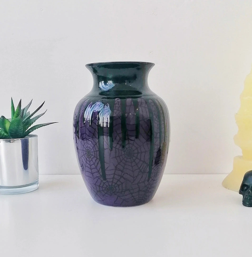 New Arrivals Weird & Wonderful Ceramics Purple Web Curved Vase 3 New Arrivals Weird & Wonderful Ceramics Purple Web Curved Vase