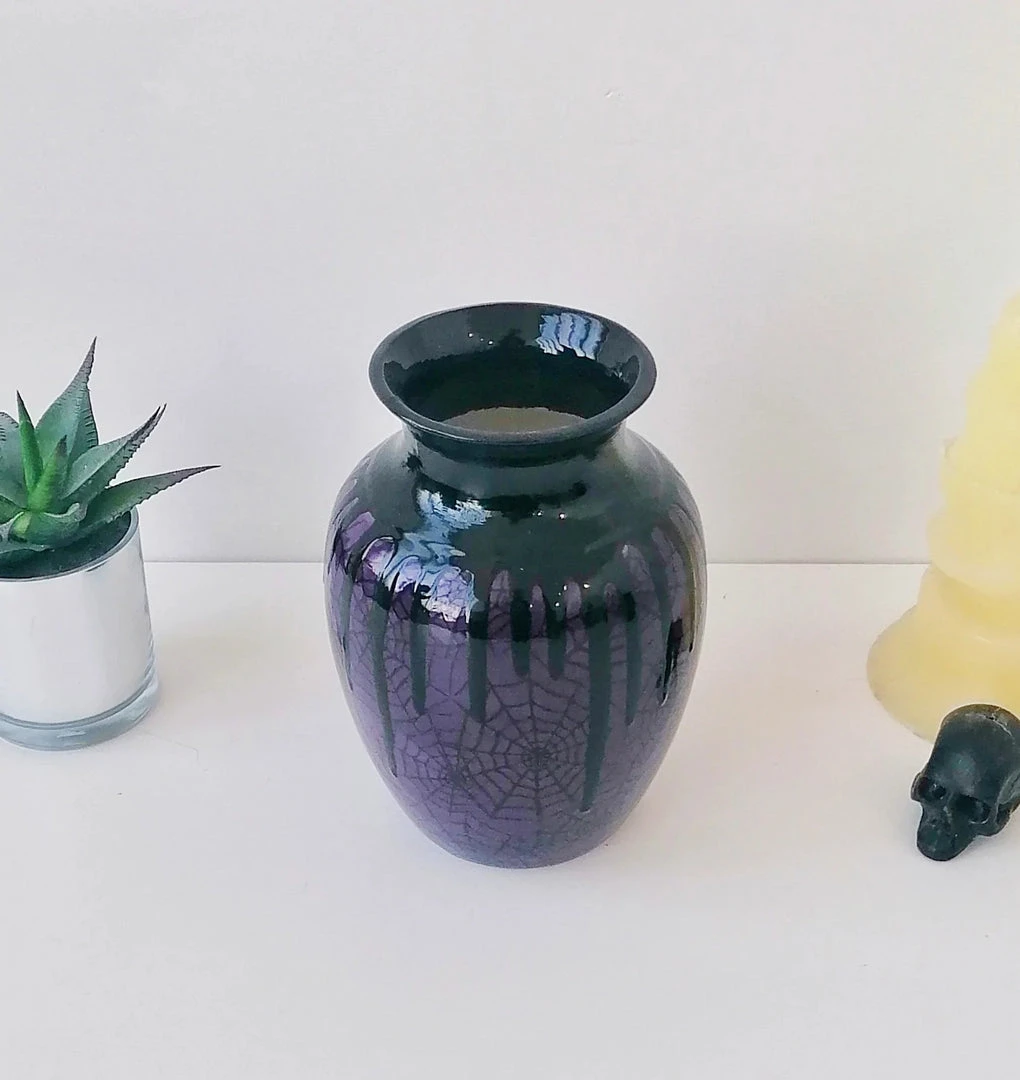 New Arrivals Weird & Wonderful Ceramics Purple Web Curved Vase 7 New Arrivals Weird & Wonderful Ceramics Purple Web Curved Vase