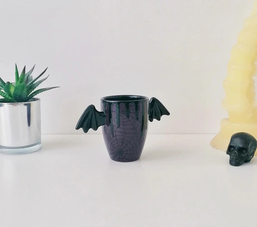 Weird & Wonderful Ceramics Purple Web Wing Mug 6 Weird & Wonderful Ceramics Purple Web Wing Mug