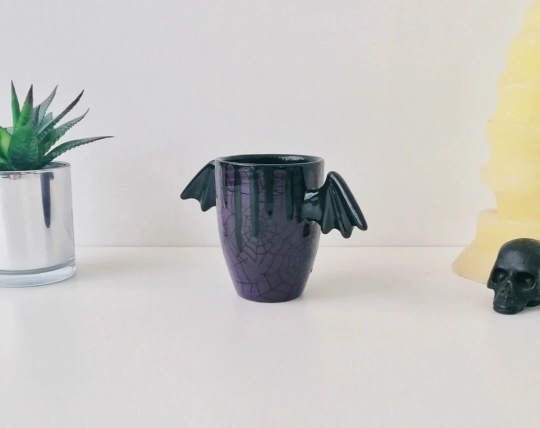 Weird & Wonderful Ceramics Purple Web Wing Mug 7 Weird & Wonderful Ceramics Purple Web Wing Mug