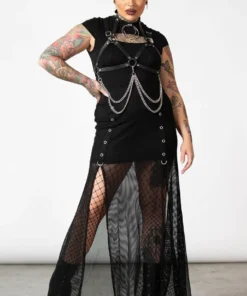 Killstar Paragon Fishnet Maxi Skirt