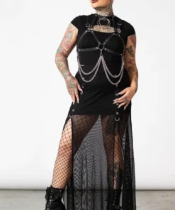 Killstar Paragon Fishnet Maxi Skirt