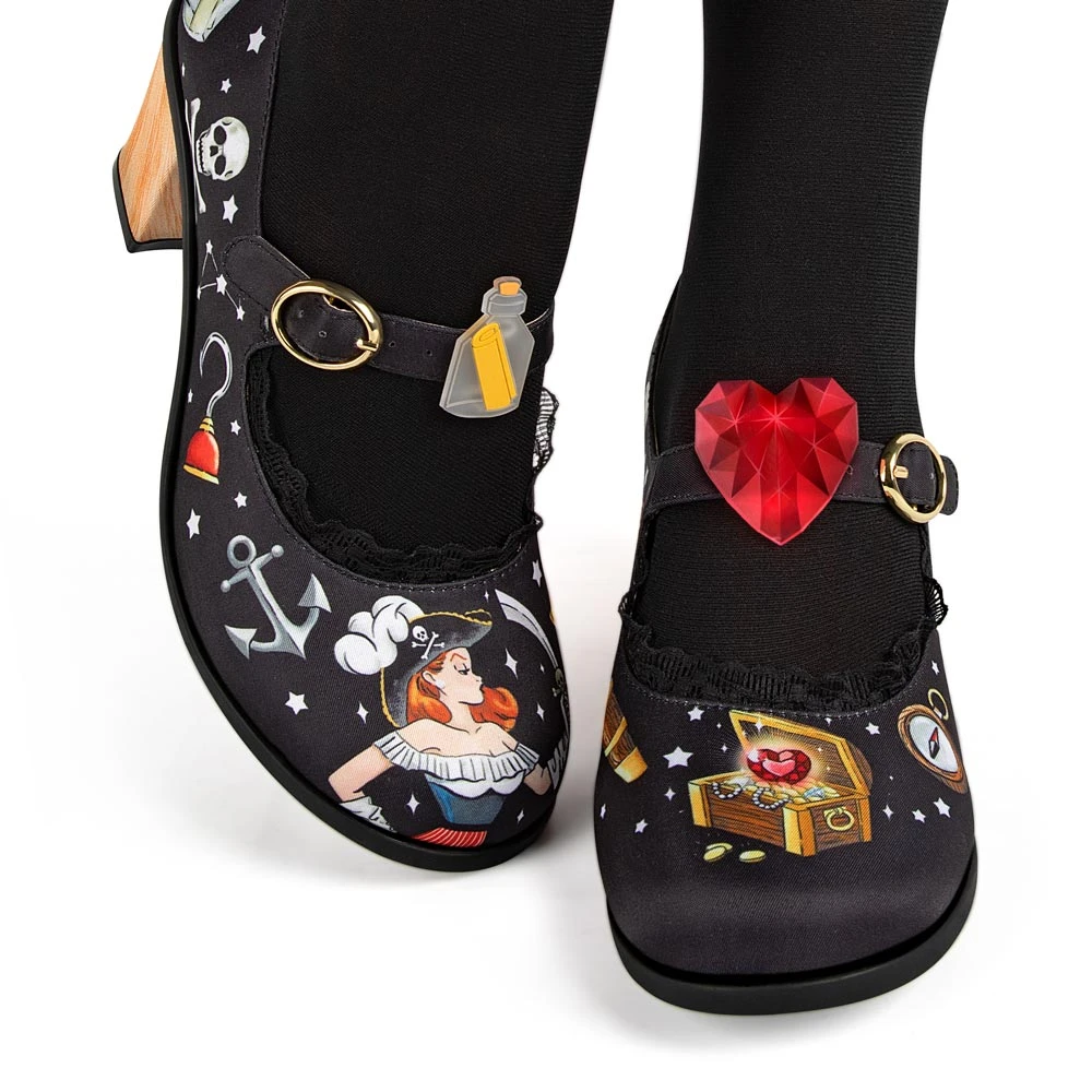 Hot Chocolate Design Chocolaticas Mid Heels Pirate Women's Mary Jane Pump Ladies 7 Hot Chocolate Design Chocolaticas Mid Heels Pirate Women's Mary Jane Pump Ladies