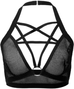 Killstar Possess Me Fishnet Bralet Black Ladies