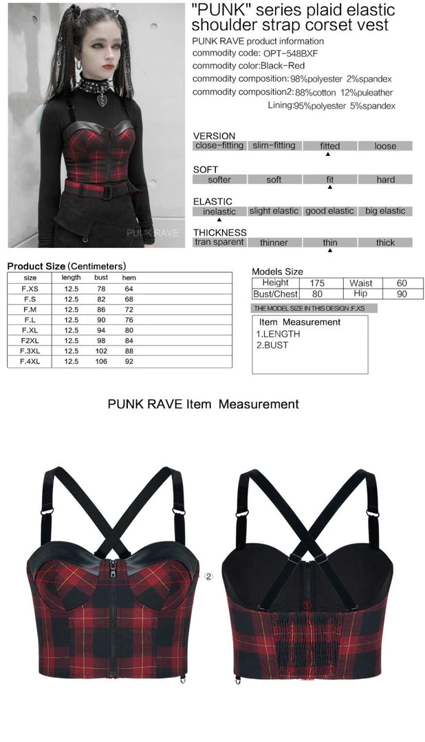 Punk Rave Arella Tartan Crop Top 5 Punk Rave Arella Tartan Crop Top