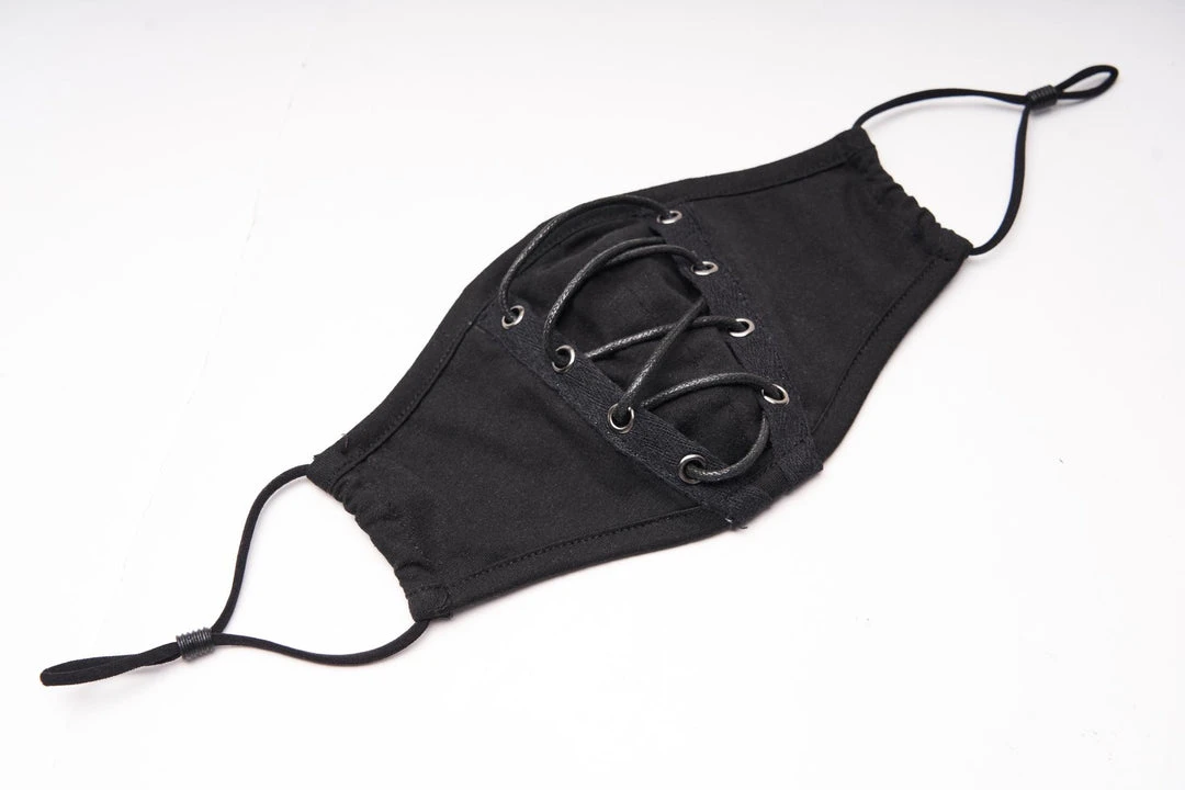 Accessories Punk Rave Lace Up Goth Face Covering 4 Accessories Punk Rave Lace Up Goth Face Covering