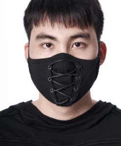 Accessories Punk Rave Lace Up Goth Face Covering
