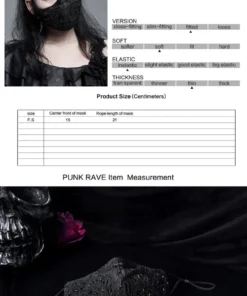 Punk Rave Myra Filigree Pattern Beaded Face Covering Accessories