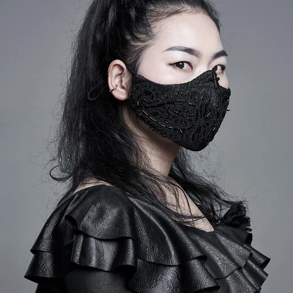 Punk Rave Myra Filigree Pattern Beaded Face Covering Accessories 8 Punk Rave Myra Filigree Pattern Beaded Face Covering Accessories