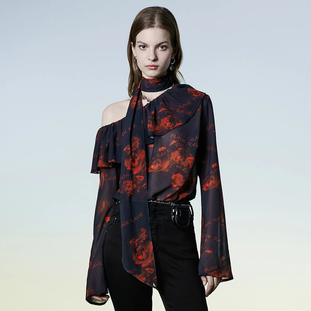 Punk Rave Reign Chiffon Top Ladies 3 Punk Rave Reign Chiffon Top Ladies