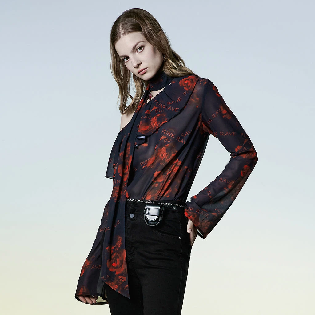 Punk Rave Reign Chiffon Top Ladies 4 Punk Rave Reign Chiffon Top Ladies