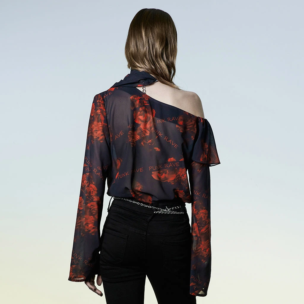 Punk Rave Reign Chiffon Top Ladies 5 Punk Rave Reign Chiffon Top Ladies