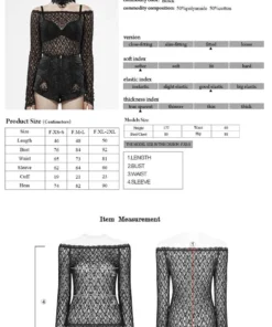 Ladies Punk Rave Bethra Bardot Lace Top