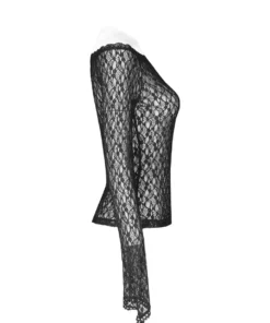 Ladies Punk Rave Bethra Bardot Lace Top