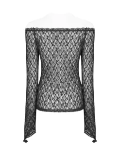 Ladies Punk Rave Bethra Bardot Lace Top