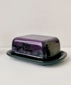 Weird & Wonderful Ceramics Purple Skull Butter Dish