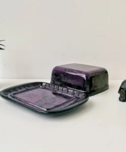 Weird & Wonderful Ceramics Purple Skull Butter Dish
