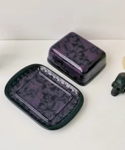 Weird & Wonderful Ceramics Purple Skull Butter Dish