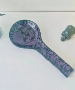 Weird & Wonderful Ceramics Purple Skull Large Spoon Rest
