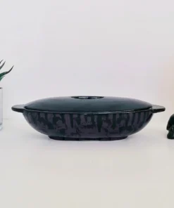 New Arrivals Weird & Wonderful Ceramics Purple Skull Oval Serving Platter With Lid