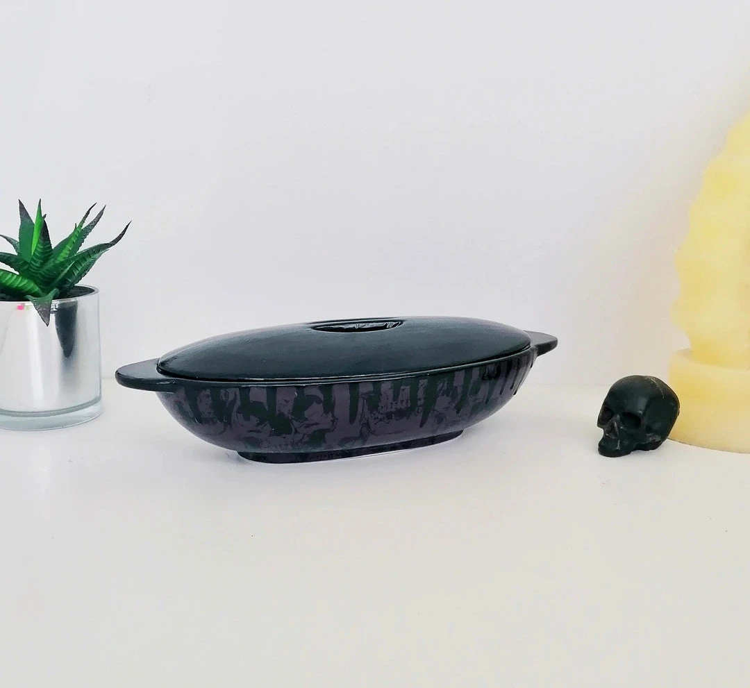 New Arrivals Weird & Wonderful Ceramics Purple Skull Oval Serving Platter With Lid 5 New Arrivals Weird & Wonderful Ceramics Purple Skull Oval Serving Platter With Lid
