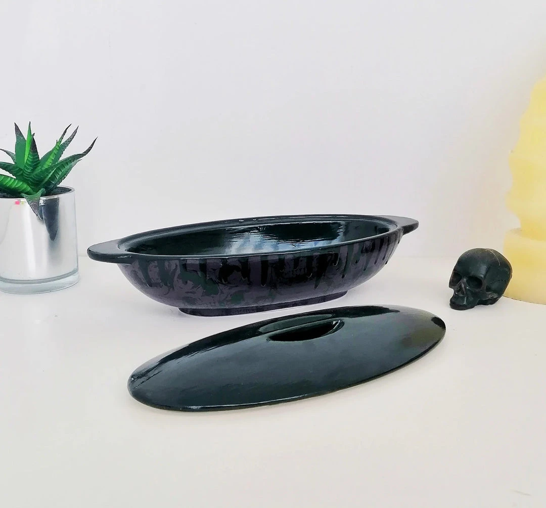 New Arrivals Weird & Wonderful Ceramics Purple Skull Oval Serving Platter With Lid 6 New Arrivals Weird & Wonderful Ceramics Purple Skull Oval Serving Platter With Lid
