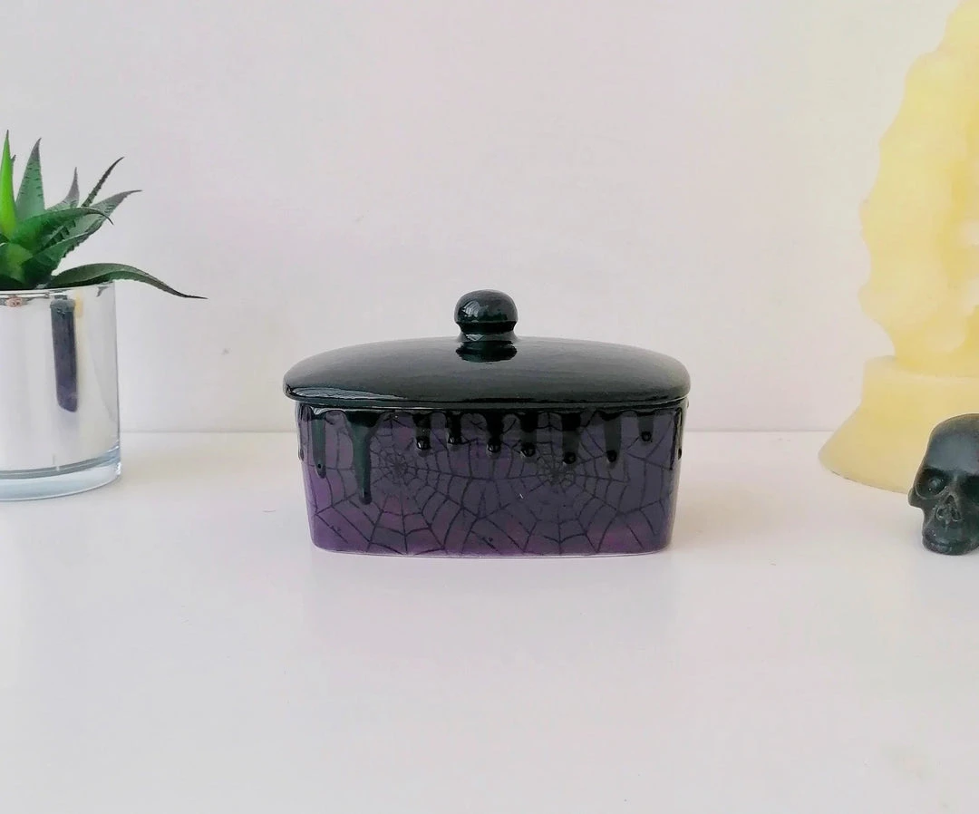 Weird & Wonderful Ceramics Purple Web Butter Bowl 3 Weird & Wonderful Ceramics Purple Web Butter Bowl
