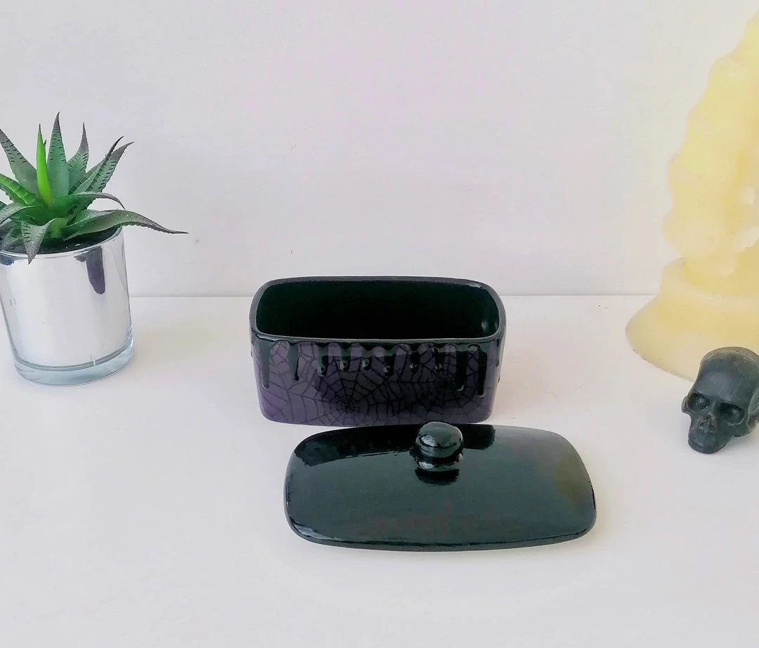 Weird & Wonderful Ceramics Purple Web Butter Bowl 6 Weird & Wonderful Ceramics Purple Web Butter Bowl