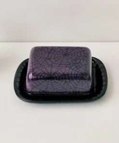 New Arrivals Weird & Wonderful Ceramics Purple Web Butter Dish