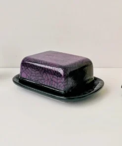 New Arrivals Weird & Wonderful Ceramics Purple Web Butter Dish