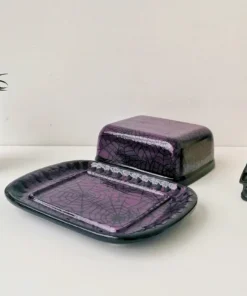 New Arrivals Weird & Wonderful Ceramics Purple Web Butter Dish