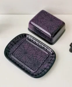 New Arrivals Weird & Wonderful Ceramics Purple Web Butter Dish