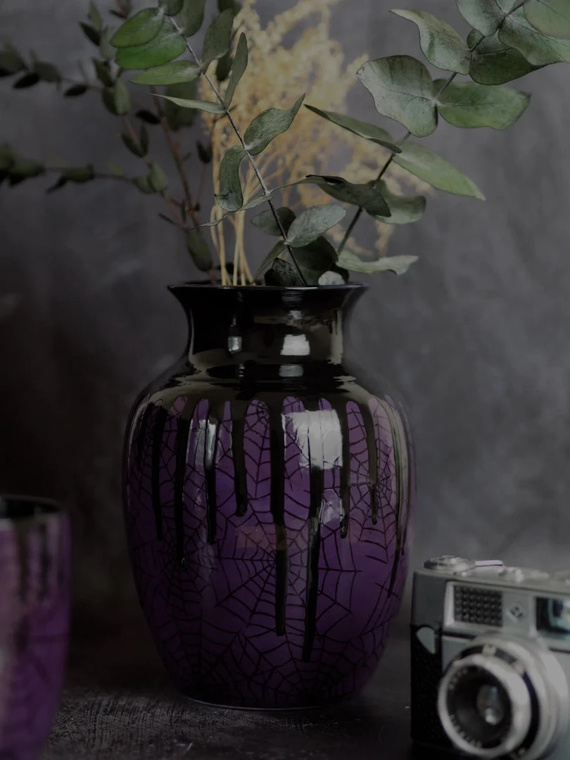 New Arrivals Weird & Wonderful Ceramics Purple Web Curved Vase 5 New Arrivals Weird & Wonderful Ceramics Purple Web Curved Vase