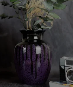 New Arrivals Weird & Wonderful Ceramics Purple Web Curved Vase 8 New Arrivals Weird & Wonderful Ceramics Purple Web Curved Vase