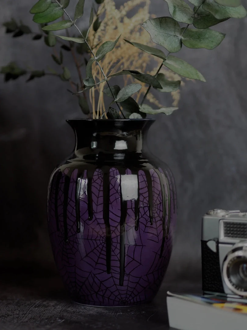 New Arrivals Weird & Wonderful Ceramics Purple Web Curved Vase 4 New Arrivals Weird & Wonderful Ceramics Purple Web Curved Vase