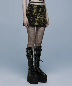 Punk Rave Elantra Mini Skirt Black / Yellow