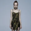 Punk Rave Elantra Mini Dress Black / Yellow