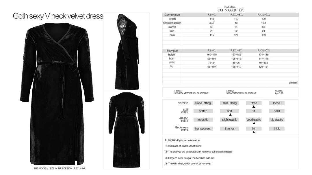 Punk Rave Viola Velvet Wrap Dress 8 Punk Rave Viola Velvet Wrap Dress