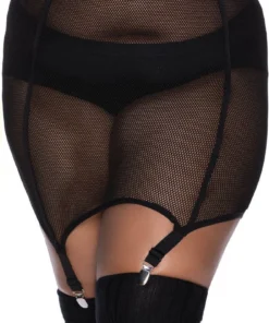 Ladies Killstar Pussy Power Fishnet Skirt - Black