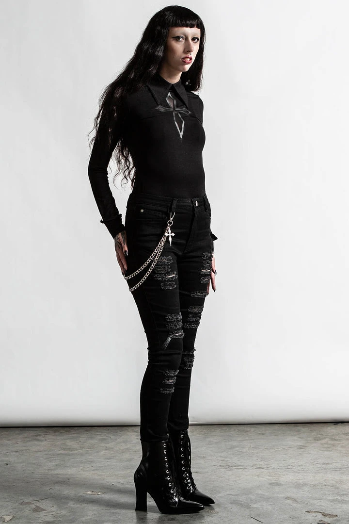 Killstar R.I.P. Slash Jeans Ladies 6 Killstar R.I.P. Slash Jeans Ladies