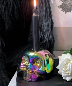 Killstar Rainbow Skulls Candle Holder Homeware