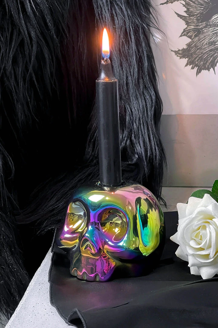 Killstar Rainbow Skulls Candle Holder Homeware 3 Killstar Rainbow Skulls Candle Holder Homeware
