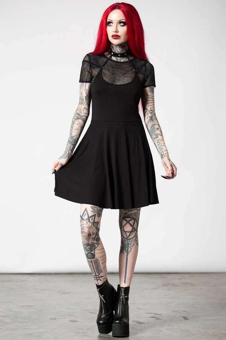 Killstar Rotten Luck Skater Dress Ladies 3 Killstar Rotten Luck Skater Dress Ladies