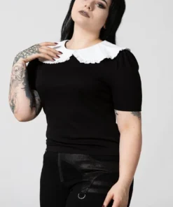 Ladies Killstar Ruby Lace Collar Top