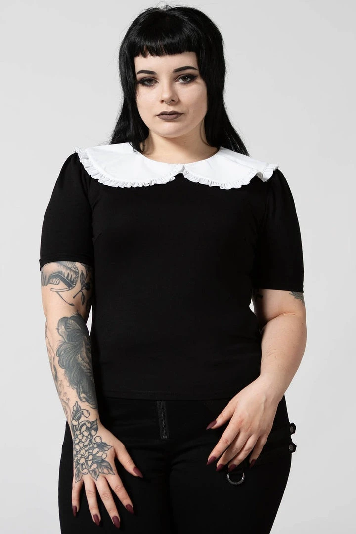 Ladies Killstar Ruby Lace Collar Top 6 Ladies Killstar Ruby Lace Collar Top