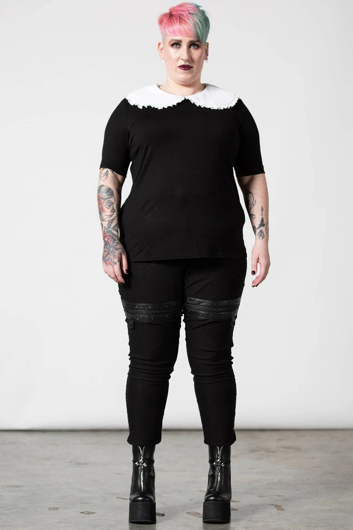 Ladies Killstar Ruby Lace Collar Top 8 Ladies Killstar Ruby Lace Collar Top