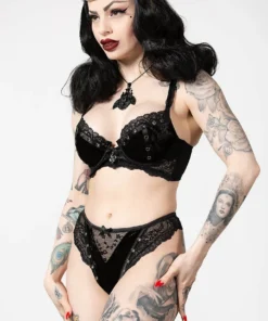 Accessories Killstar Sacred Spirits Velvet Bralet Black