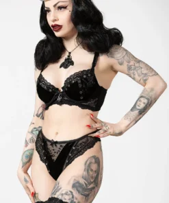 Accessories Killstar Sacred Spirits Velvet Bralet Black