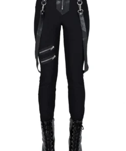 Ladies Killstar Shadow Stripe Pants Black